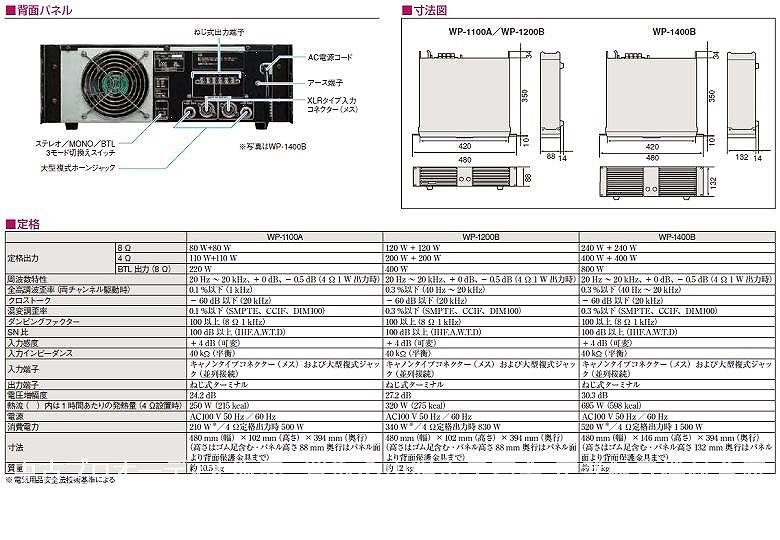 在庫１台限りの新品特価 RAMSA WP-1100A 】 PAパワーアンプ 山陽電子